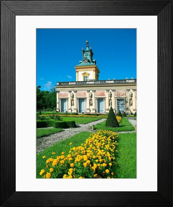 Framed Print : Royal Palace in Wilanow, view from garden side, Warsaw Poland Framed Print : Royal Palace in Wilanow, view from garden side, Warsaw Poland