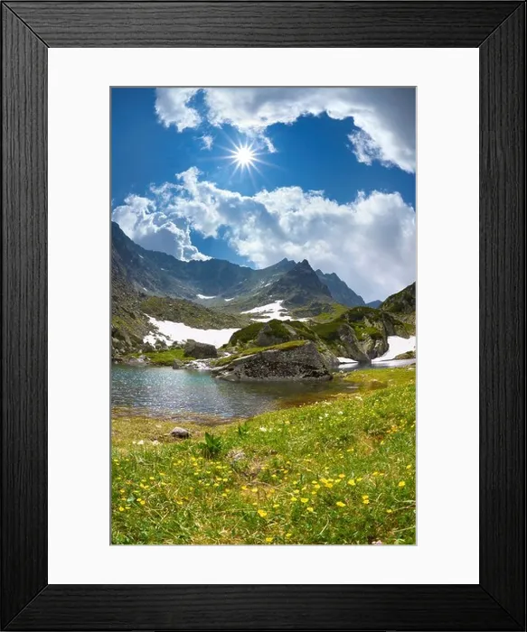 Framed Print : Landscape of mountains - Tatra Mountains, Starolesna Valley, pond, Slovak Republic Framed Print : Landscape of mountains - Tatra Mountains, Starolesna Valley, pond, Slovak Republic