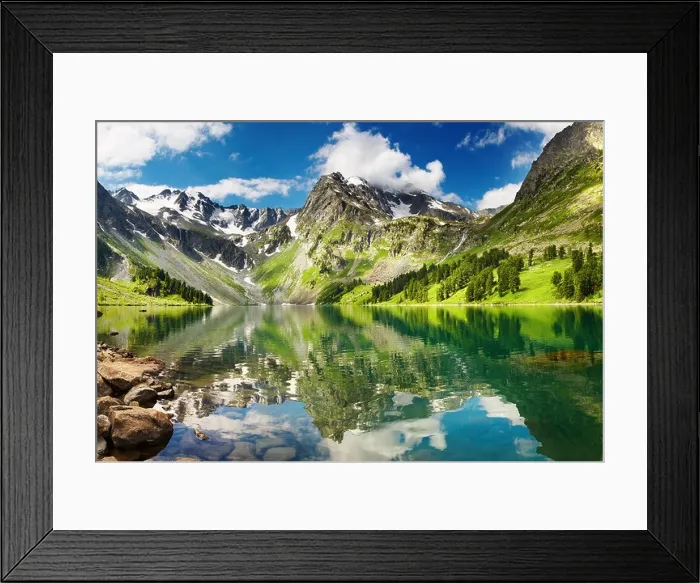Framed Print : Beautiful lake in Altai mountains Framed Print : Beautiful lake in Altai mountains