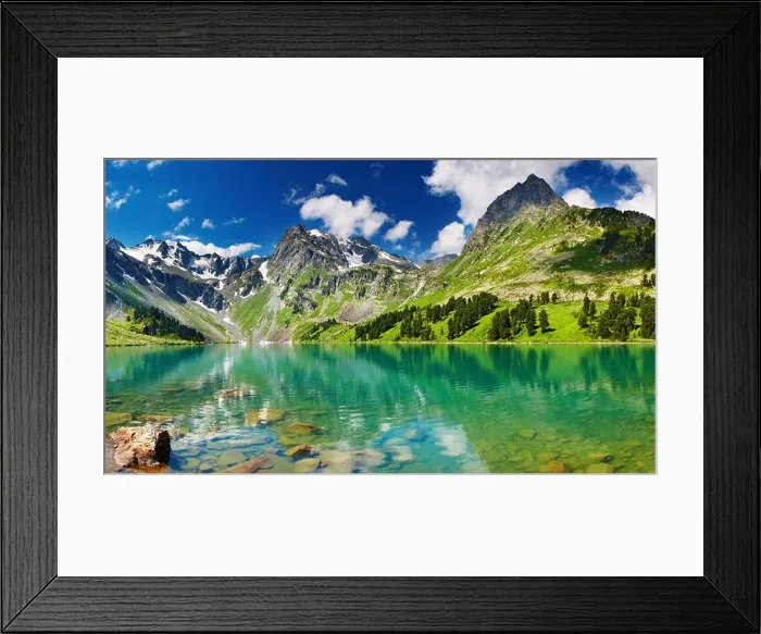 Framed Print : Beautiful turquoise lake in Altai mountains Framed Print : Beautiful turquoise lake in Altai mountains