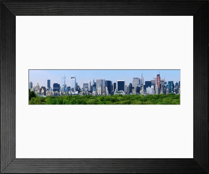 Framed Print : Panorama of midtown Manhattan from above Central Park treetops in New York City Framed Print : Panorama of midtown Manhattan from above Central Park treetops in New York City
