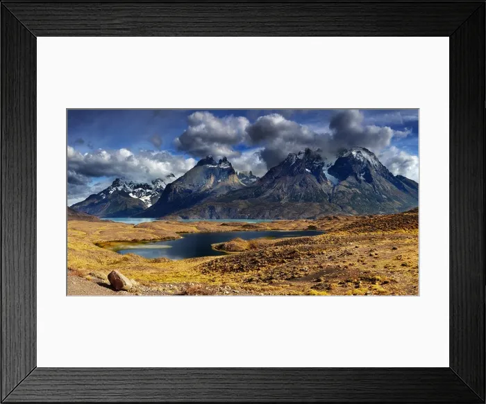 Framed Print : Mountain panorama, Torres del Paine National Park, Patagonia, Chile Framed Print : Mountain panorama, Torres del Paine National Park, Patagonia, Chile