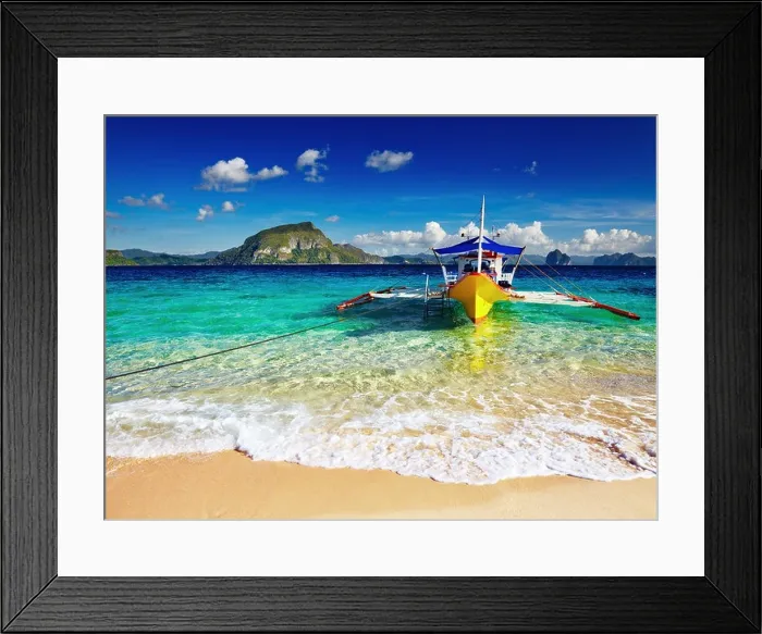 Framed Print : Tropical beach, South China See, El-Nido, Philippines Framed Print : Tropical beach, South China See, El-Nido, Philippines