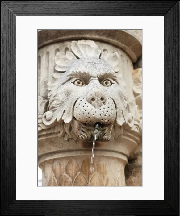 Framed Print : Dubrovnik - carved detail of fountain, Croatia Framed Print : Dubrovnik - carved detail of fountain, Croatia