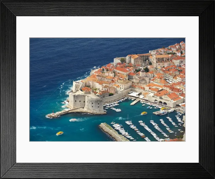 Framed Print : Dubrovnik Harbor, Old Town, view from the hill, Croatia Framed Print : Dubrovnik Harbor, Old Town, view from the hill, Croatia