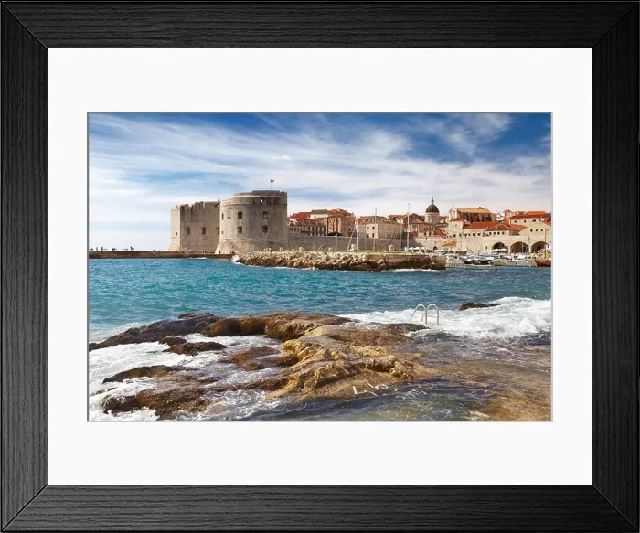 Framed Print : Dubrovnik Old Town City, view at Harbour, Croatia Framed Print : Dubrovnik Old Town City, view at Harbour, Croatia
