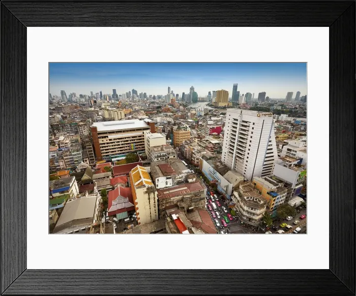 Framed Print : Thailand - Bangkok Chinatown, city view from The Grand China Princess Hotel, Bangkok Framed Print : Thailand - Bangkok Chinatown, city view from The Grand China Princess Hotel, Bangkok