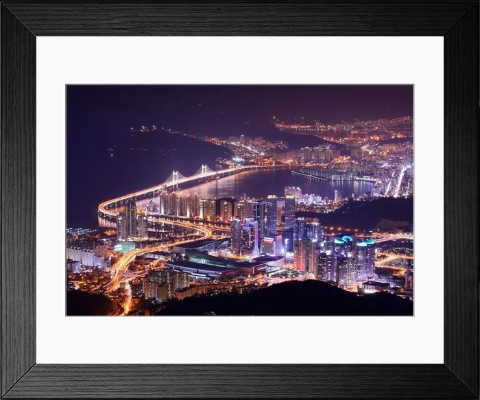 Framed Print : Skyline of Busan, South Korea at night Framed Print : Skyline of Busan, South Korea at night