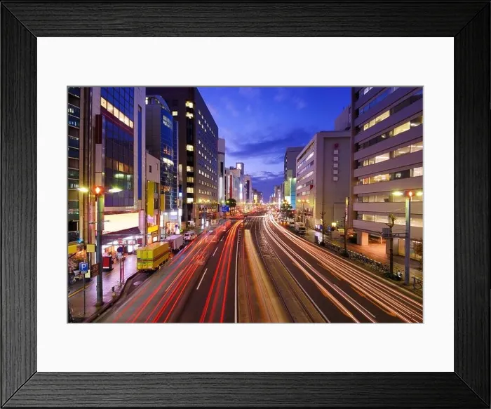 Framed Print : Hiroshima, Japan above Aioi-dori Avenue Framed Print : Hiroshima, Japan above Aioi-dori Avenue