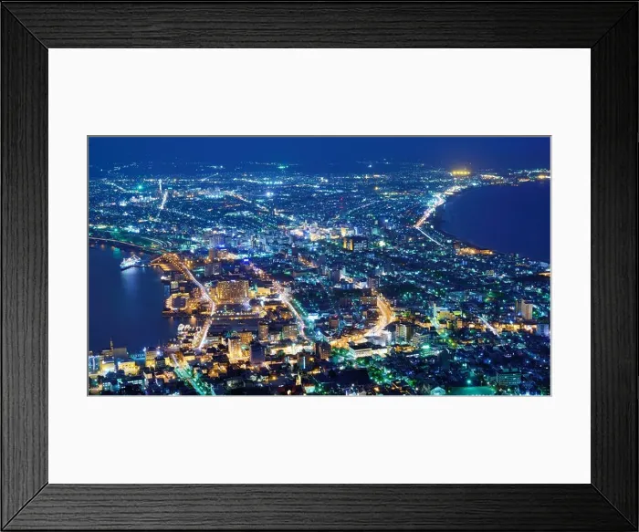 Framed Print : The view of Hakodate, Japan. The city was the first in Japan to open its ports to trade in 1854 Framed Print : The view of Hakodate, Japan. The city was the first in Japan to open its ports to trade in 1854