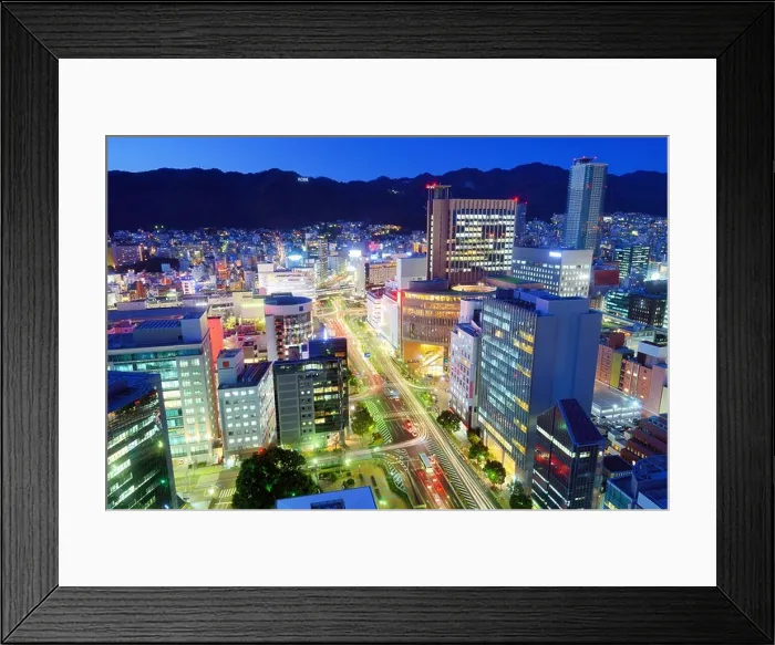 Framed Print : Kobe, Japan downtown district at Sannomiya Framed Print : Kobe, Japan downtown district at Sannomiya