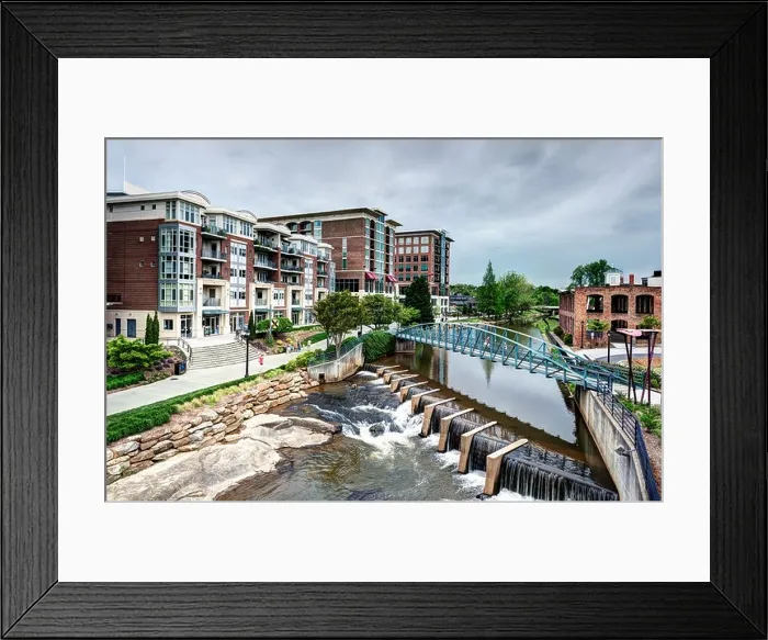 Framed Print : Falls Park in Greensville, South Carolina, USA Framed Print : Falls Park in Greensville, South Carolina, USA