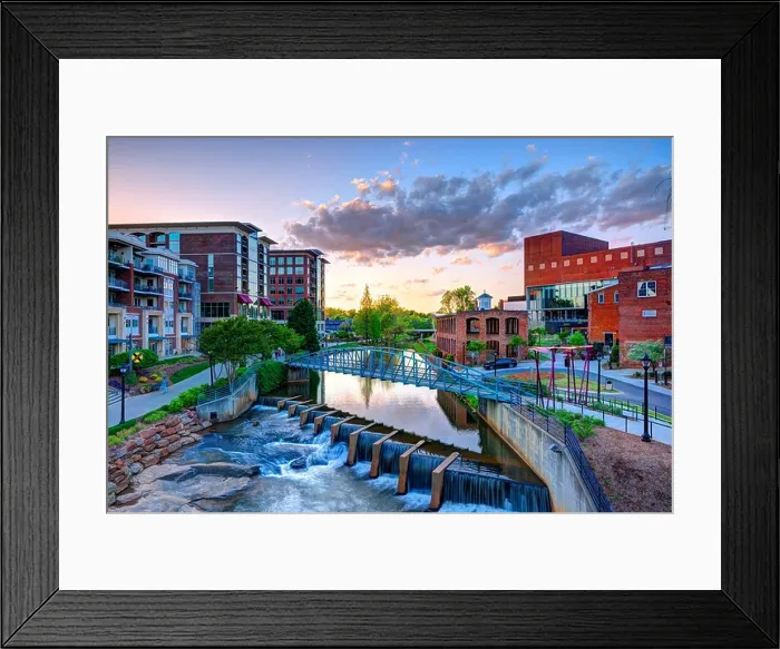 Framed Print : Falls Park in Greensville, South Carolina, USA Framed Print : Falls Park in Greensville, South Carolina, USA