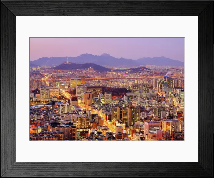 Framed Print : Skyline of downtown Seoul, South Korea Framed Print : Skyline of downtown Seoul, South Korea