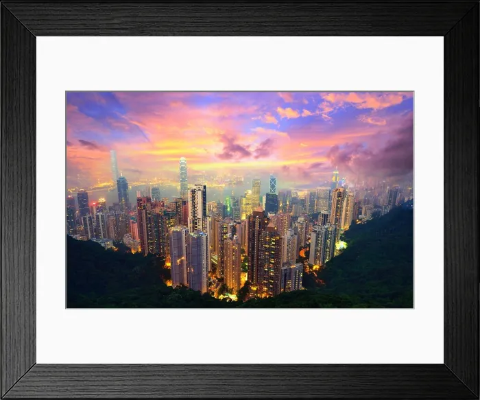 Framed Print : Famed skyline of Hong Kong from Victoria Peak Framed Print : Famed skyline of Hong Kong from Victoria Peak