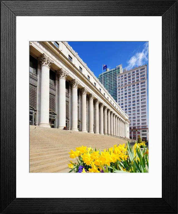 Framed Print : James Farley Post Office April in New York, NY Framed Print : James Farley Post Office April in New York, NY