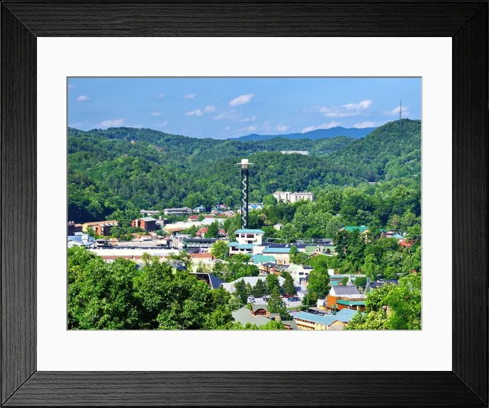 Framed Print : The skyline of downtown Gatlinburg, Tennessee, USA in the Great Smoky Mountains Framed Print : The skyline of downtown Gatlinburg, Tennessee, USA in the Great Smoky Mountains