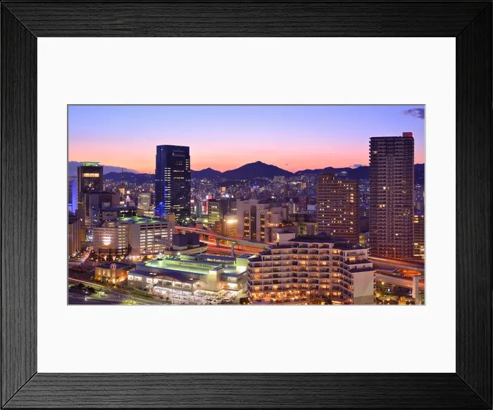 Framed Print : Kobe, Japan downtown cityscape at the port Framed Print : Kobe, Japan downtown cityscape at the port