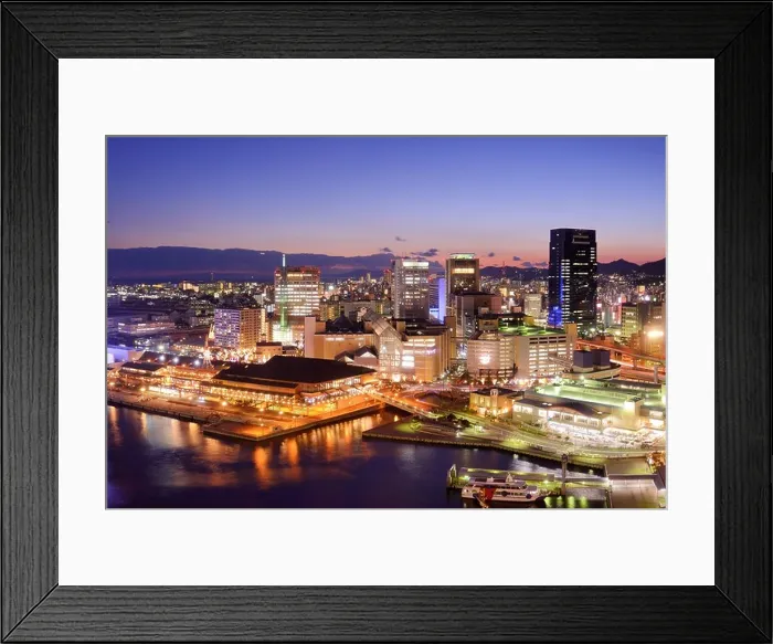 Framed Print : Kobe, Japan downtown cityscape at the port Framed Print : Kobe, Japan downtown cityscape at the port