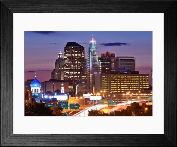 Framed Print : Skyline of downtown Hartford, Connecticut Framed Print : Skyline of downtown Hartford, Connecticut