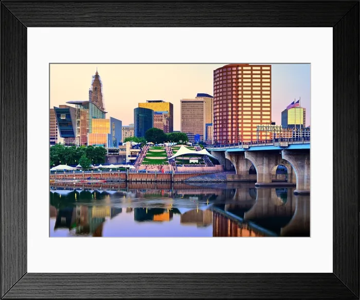 Framed Print : Skyline of downtown Hartford, Connecticut Framed Print : Skyline of downtown Hartford, Connecticut