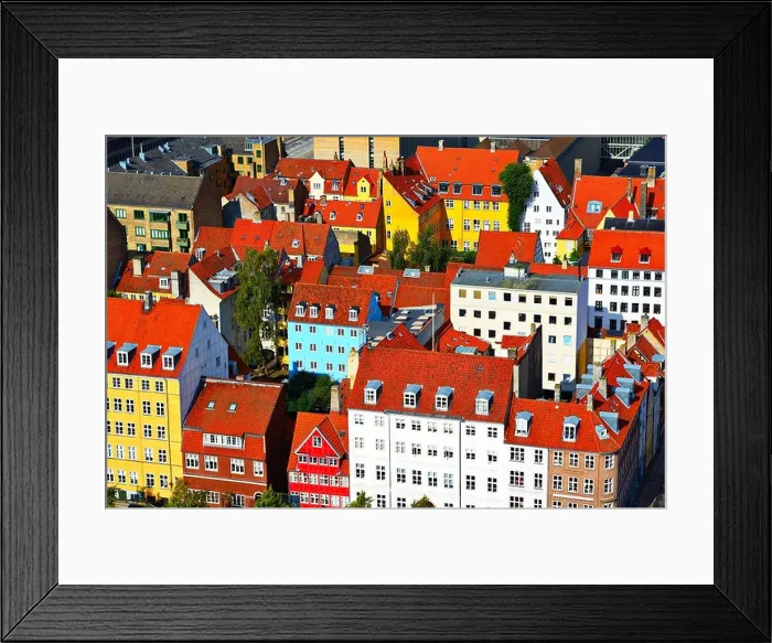 Framed Print : Residential buildings in Copenhagen, Denmark Framed Print : Residential buildings in Copenhagen, Denmark