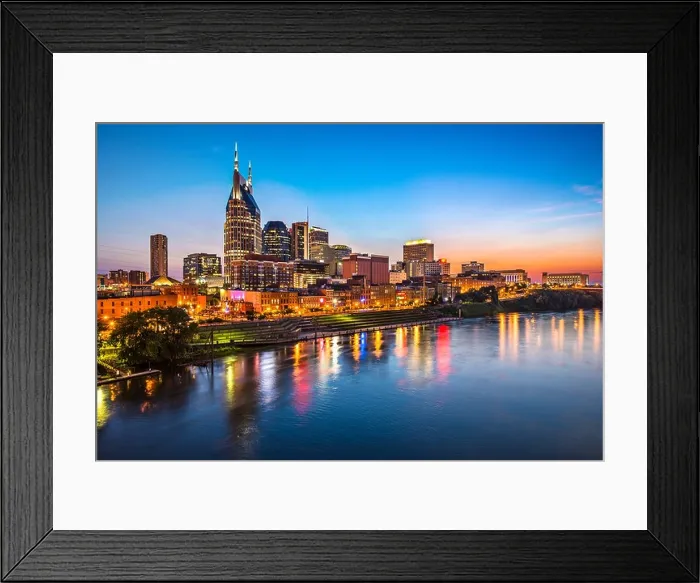 Framed Print : Skyline of downtown Nashville, Tennessee Framed Print : Skyline of downtown Nashville, Tennessee