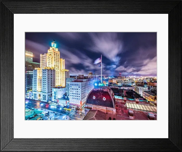 Framed Print : Providence, Rhode Island downtown cityscape viewed from behind city hall Framed Print : Providence, Rhode Island downtown cityscape viewed from behind city hall