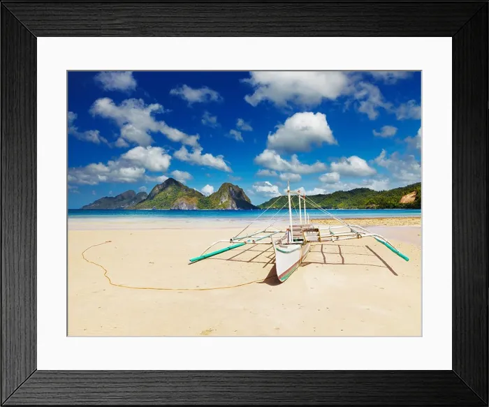 Framed Print : Tropical beach at low tide, El Nido, Philippines Framed Print : Tropical beach at low tide, El Nido, Philippines