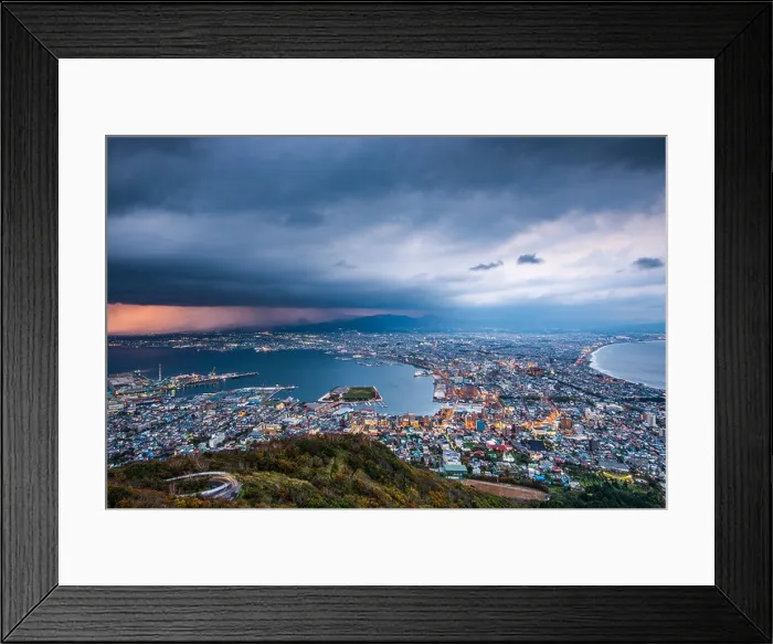 Framed Print : Hakodate, Japan viewed from Hakodate Mountain Framed Print : Hakodate, Japan viewed from Hakodate Mountain