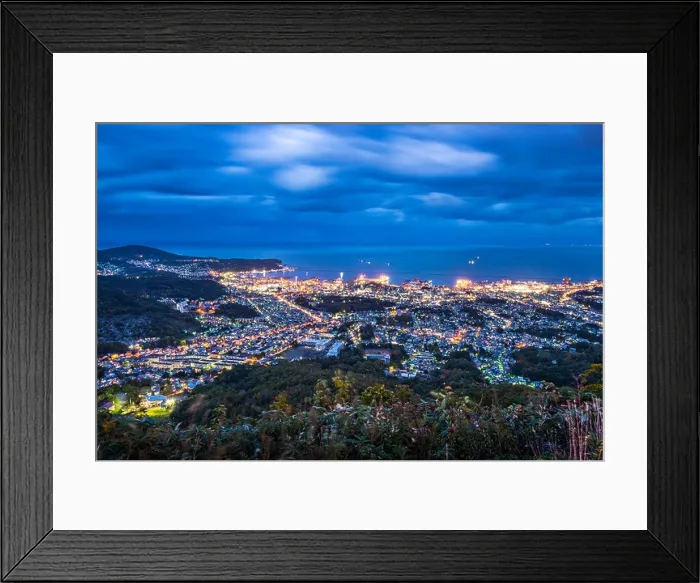 Framed Print : Aerial view of Otaru, Japan Framed Print : Aerial view of Otaru, Japan