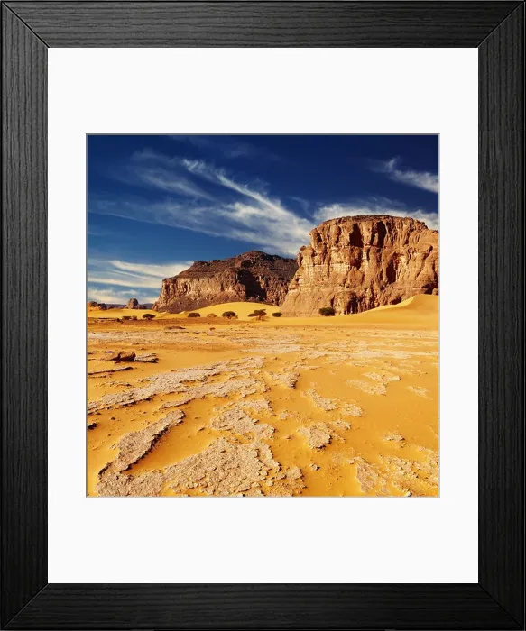 Framed Print : Sand dunes and rocks, Sahara Desert, Algeria Framed Print : Sand dunes and rocks, Sahara Desert, Algeria