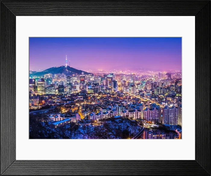 Framed Print : Seoul, South Korea evening skyline Framed Print : Seoul, South Korea evening skyline