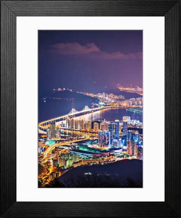 Framed Print : Busan, South Korea skyline Framed Print : Busan, South Korea skyline