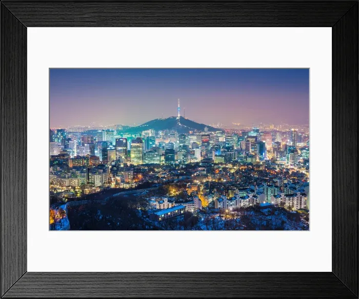 Framed Print : Seoul, South Korea evening skyline Framed Print : Seoul, South Korea evening skyline