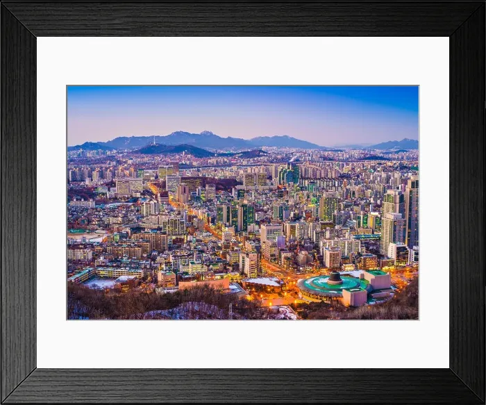 Framed Print : Seoul, South Korea evening skyline Framed Print : Seoul, South Korea evening skyline