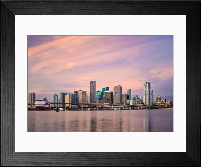 Framed Print : Miami, Florida, USA downtown skyline at dawn Framed Print : Miami, Florida, USA downtown skyline at dawn