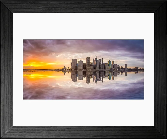 Framed Print : New York City Financial District in Lower Manhattan from across the East River Framed Print : New York City Financial District in Lower Manhattan from across the East River
