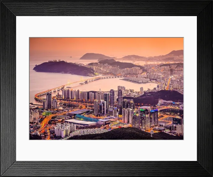Framed Print : Skyline of Busan, South Korea at sunset Framed Print : Skyline of Busan, South Korea at sunset