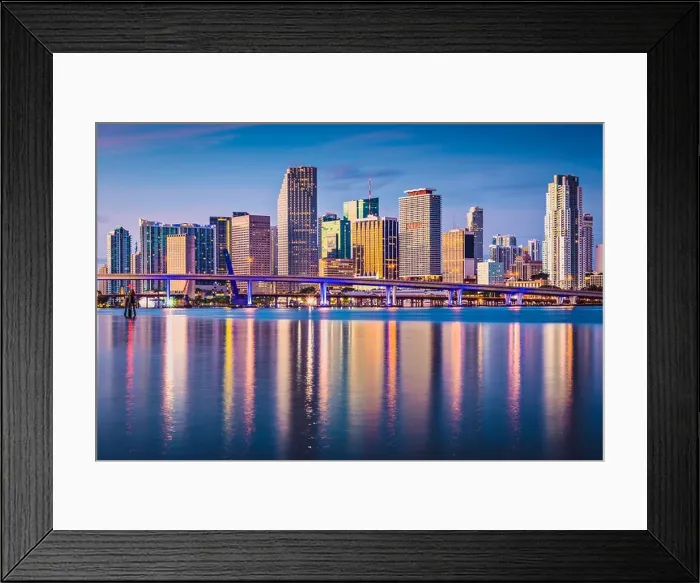 Framed Print : Miami, Florida, USA downtown skyline at dawn Framed Print : Miami, Florida, USA downtown skyline at dawn