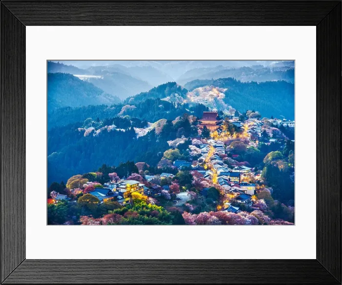 Framed Print : Yoshinoyama, Japan at twilight during the spring Framed Print : Yoshinoyama, Japan at twilight during the spring