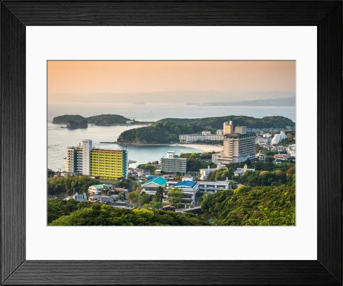 Framed Print : Shirahama, Japan skyline at the beach front resorts Framed Print : Shirahama, Japan skyline at the beach front resorts