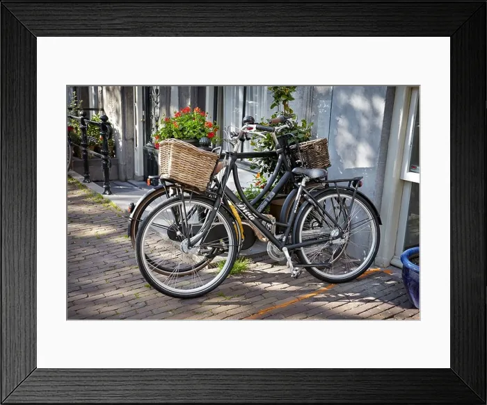 Framed Print : Bicycle on the street - Amsterdam, Holland, Netherlands Framed Print : Bicycle on the street - Amsterdam, Holland, Netherlands