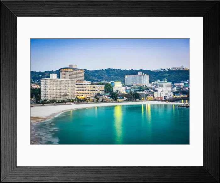 Framed Print : Shirahama, Japan skyline at the beachfront resorts Framed Print : Shirahama, Japan skyline at the beachfront resorts