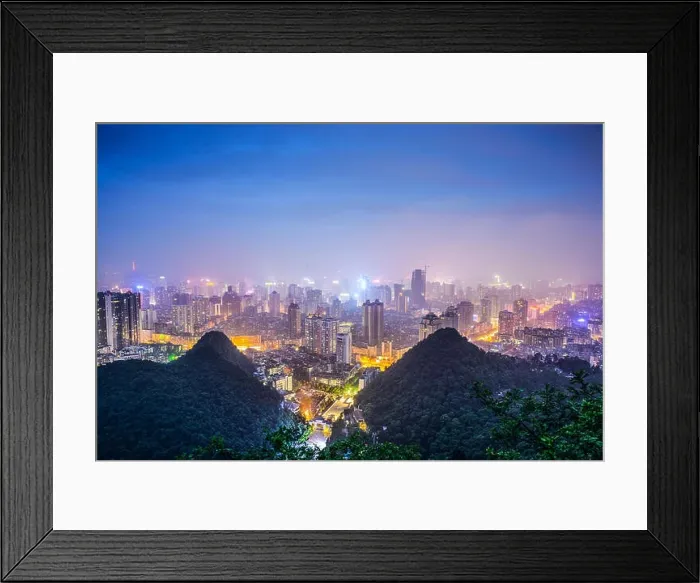 Framed Print : Guiyang, China cityscape at night Framed Print : Guiyang, China cityscape at night