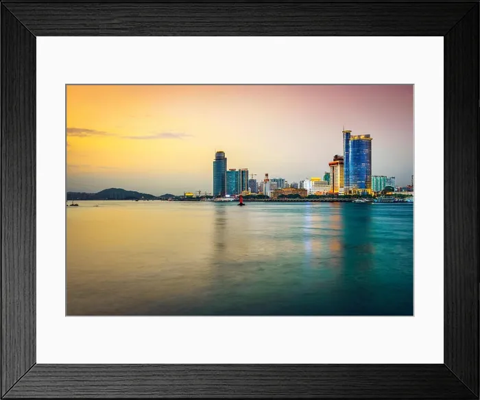 Framed Print : Xiamen, China skyline at twilight Framed Print : Xiamen, China skyline at twilight
