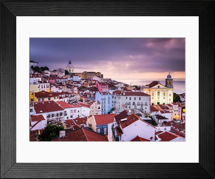 Framed Print : Lisbon, Portugal skyline at Alfama, the oldest district of the city Framed Print : Lisbon, Portugal skyline at Alfama, the oldest district of the city