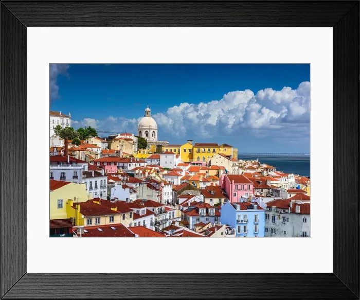 Framed Print : Lisbon, Portugal skyline at Alfama, the oldest district of the city Framed Print : Lisbon, Portugal skyline at Alfama, the oldest district of the city