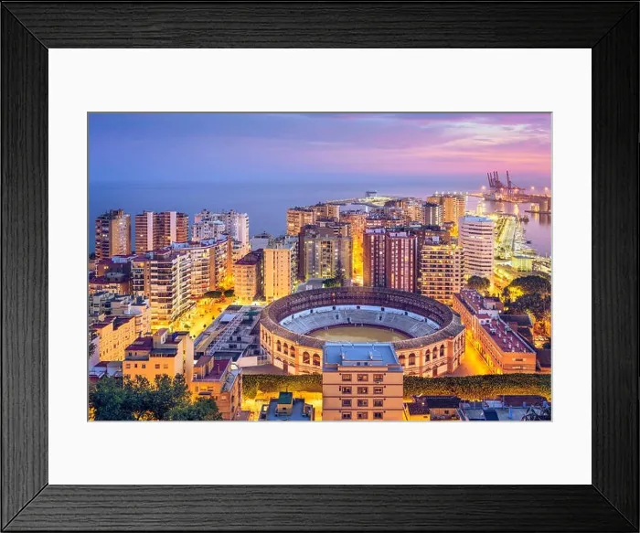 Framed Print : Malaga, Spain cityscape on the Mediterranean Sea Framed Print : Malaga, Spain cityscape on the Mediterranean Sea