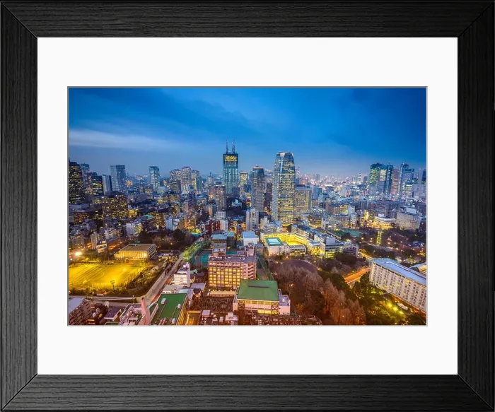 Framed Print : Tokyo, Japan cityscape in the Minato Ward Framed Print : Tokyo, Japan cityscape in the Minato Ward